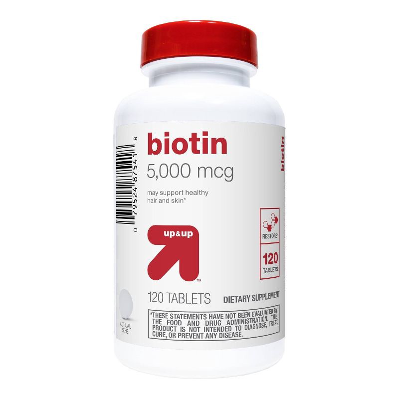 slide 1 of 3, Biotin Dietary Supplement Tablets - 120ct - up&up™, 120 ct