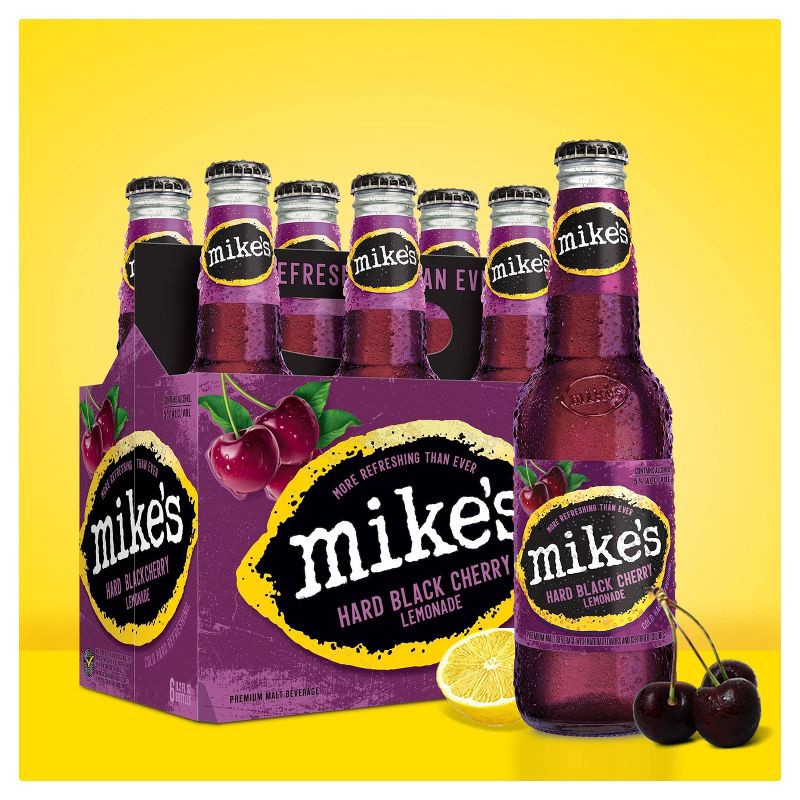 slide 3 of 5, Mike's Hard Lemonade Mike's Hard Black Cherry Lemonade - 6pk/11.2 fl oz Bottles, 6 ct; 11.2 fl oz