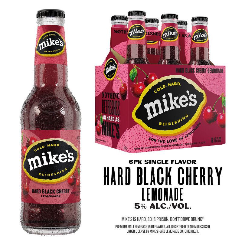 slide 4 of 13, Mike's Hard Lemonade Mike's Hard Black Cherry Lemonade - 6pk/11.2 fl oz Bottles, 6 ct; 11.2 fl oz