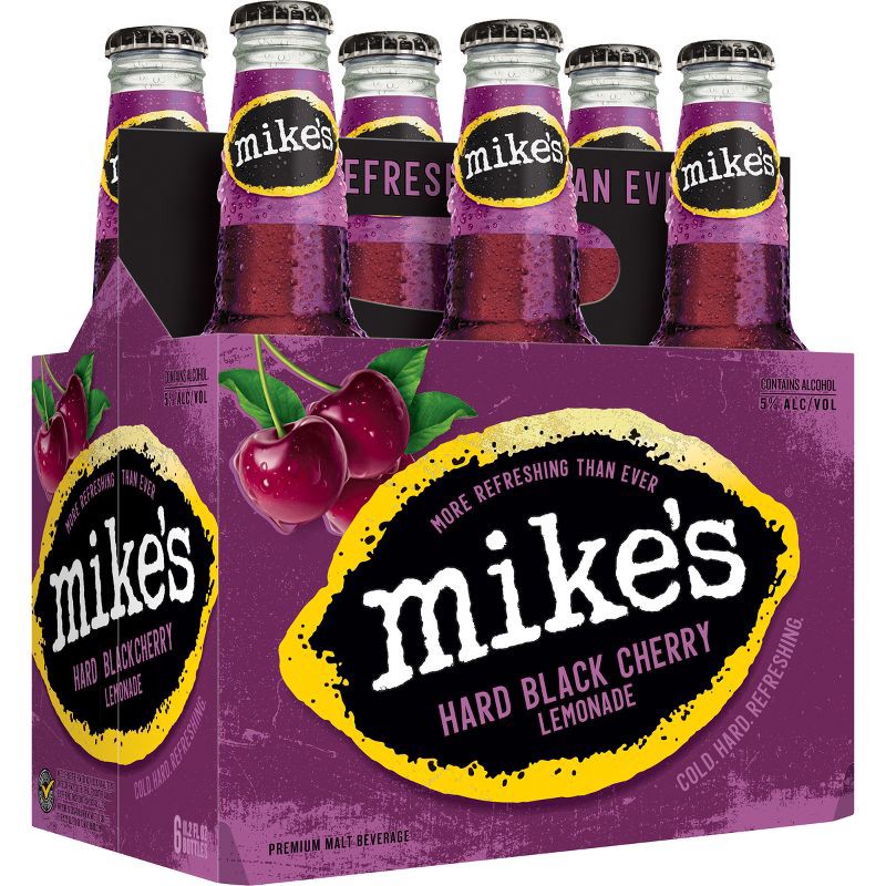 slide 1 of 5, Mike's Hard Lemonade Mike's Hard Black Cherry Lemonade - 6pk/11.2 fl oz Bottles, 6 ct; 11.2 fl oz