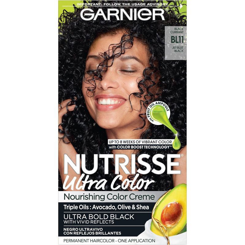 slide 1 of 7, Garnier Ultra Color Nourishing Hair Cream - BL11 Jet Blue Black, 1 ct