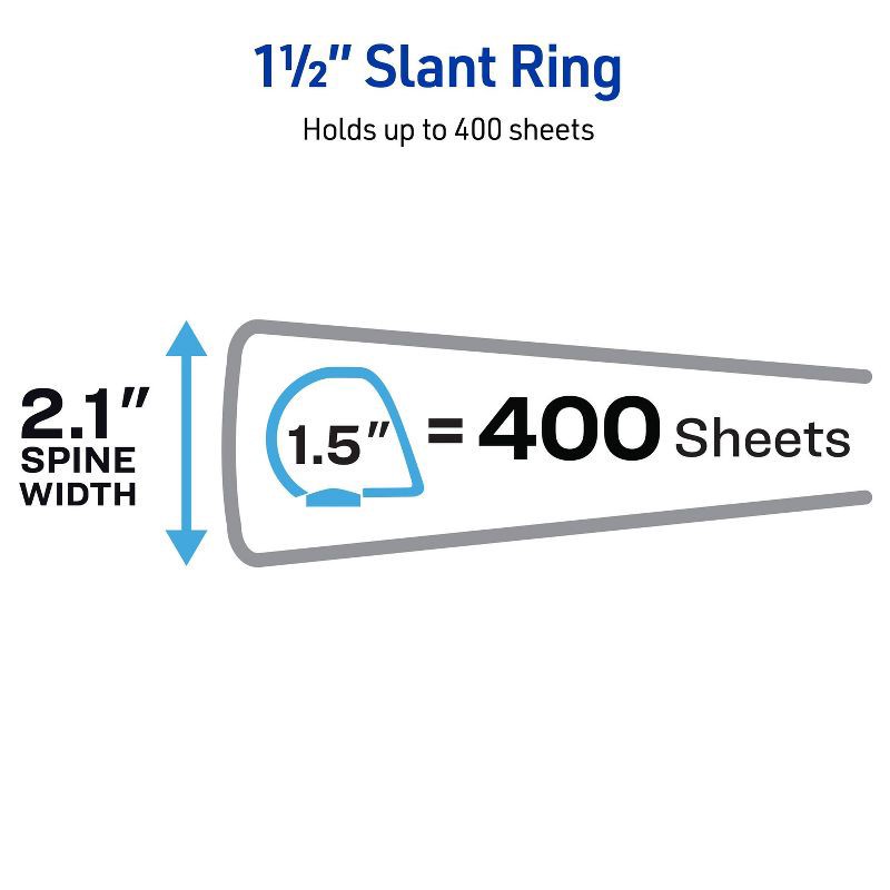 slide 4 of 5, Avery 400 Sheet 2.1"x1.5" One Touch EZD Heavy-Duty Ring Binder Purple: Polypropylene, D Rings, 4 Pockets, Clear Hard Cover, 400 ct