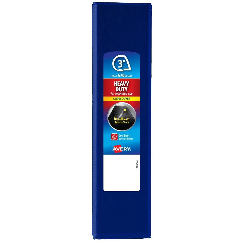 slide 4 of 5, Avery 670 Sheet 3" Heavy Duty Ring Binder Blue, 670 sheets