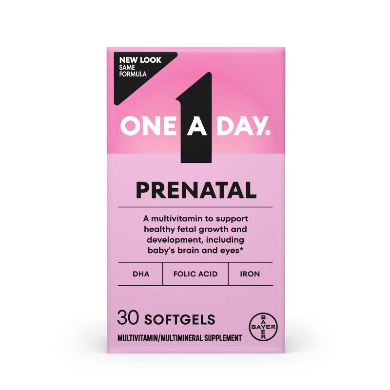 slide 1 of 10, One A Day Prenatal Vitamins for Women with Folic Acid Softgels - 30ct, 30 ct