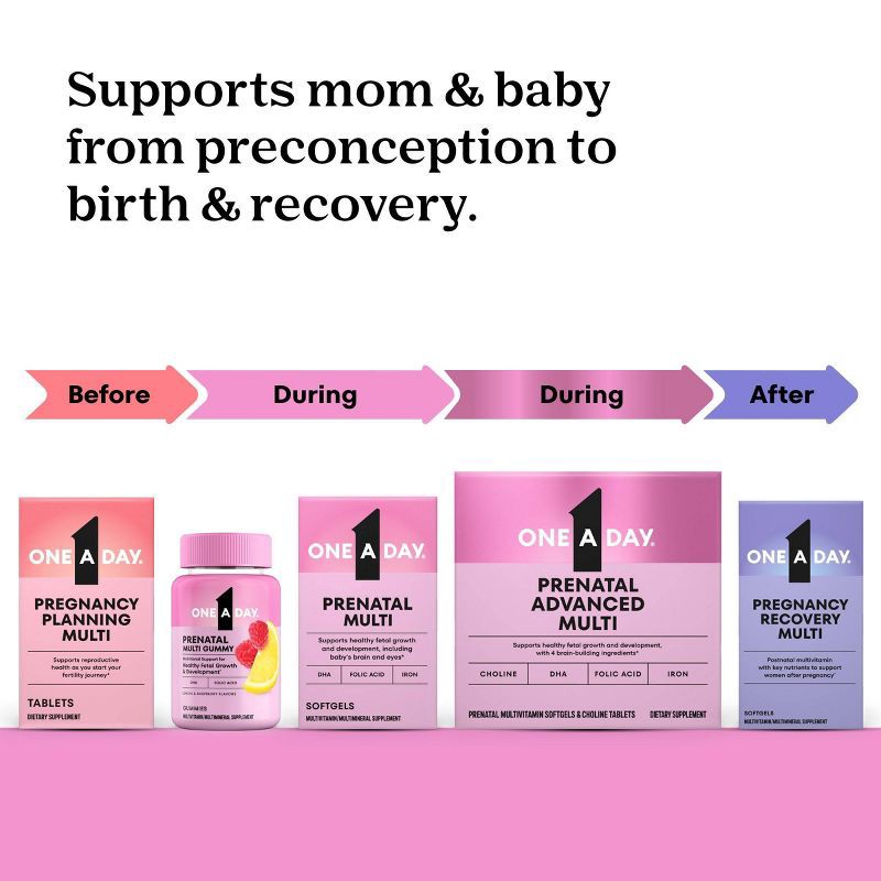 slide 8 of 10, One A Day Prenatal Vitamins for Women with Folic Acid Softgels - 30ct, 30 ct