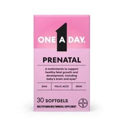 One A Day Prenatal Vitamins for Women with Folic Acid Softgels - 30ct