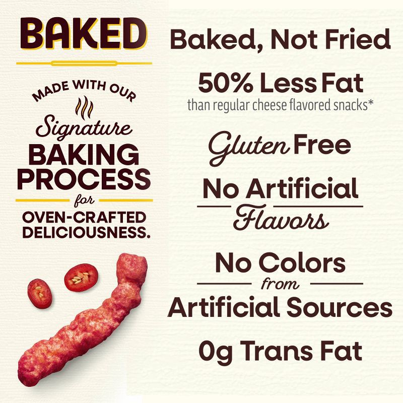 slide 5 of 5, Cheetos Oven Baked Flamin' Hot Cheese Flavored Snacks - 7.625oz, 7.625 oz