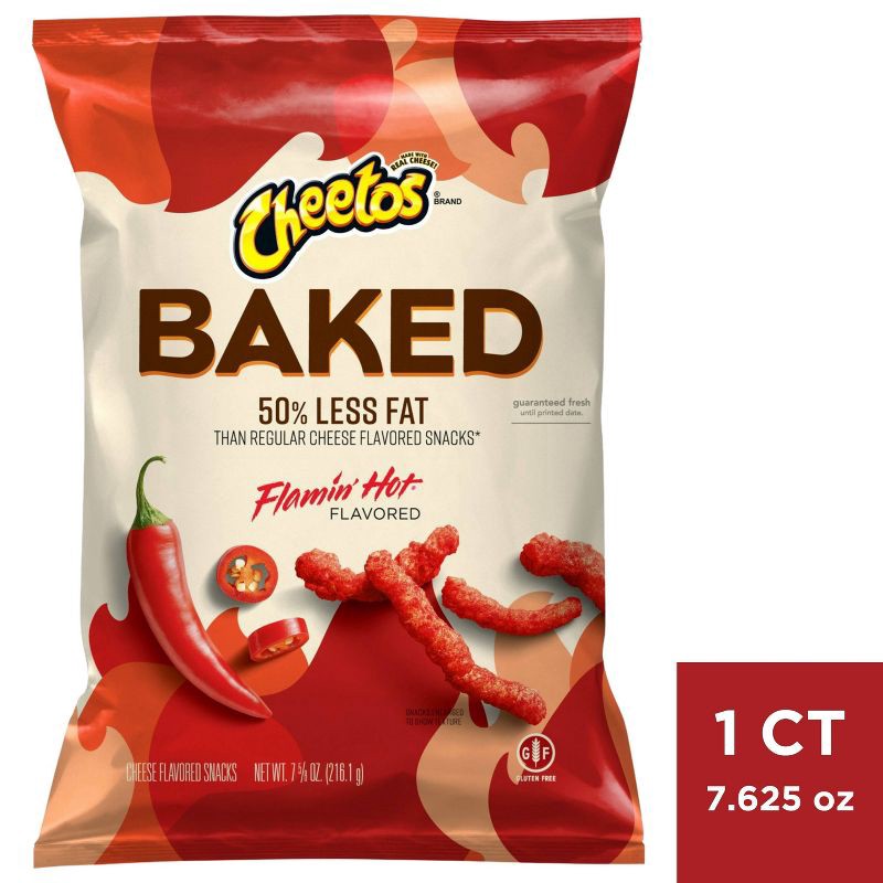 slide 1 of 4, Cheetos Oven Baked Flamin' Hot Cheese Flavored Snacks - 7.625oz, 7.625 oz