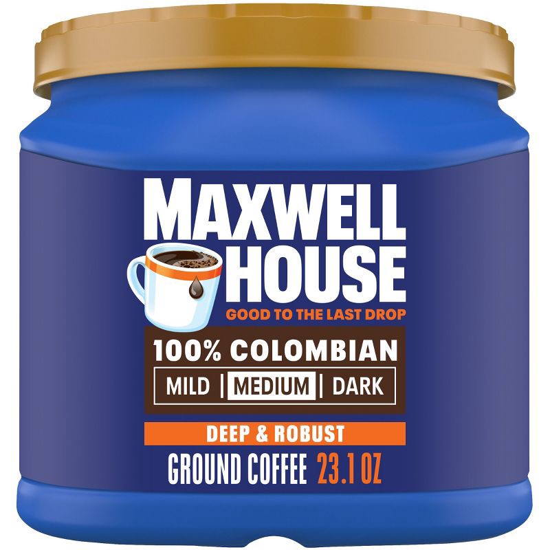 slide 1 of 9, Maxwell House Colombian Medium Dark Roast Ground Coffee - 23.1oz, 23.1 oz