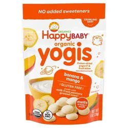 Happy Baby Organic Yogis Freeze-Dried Yogurt & Fruit Baby Snacks - Banana & Mango - 1oz: Age 9 Months+, 3rd Stage