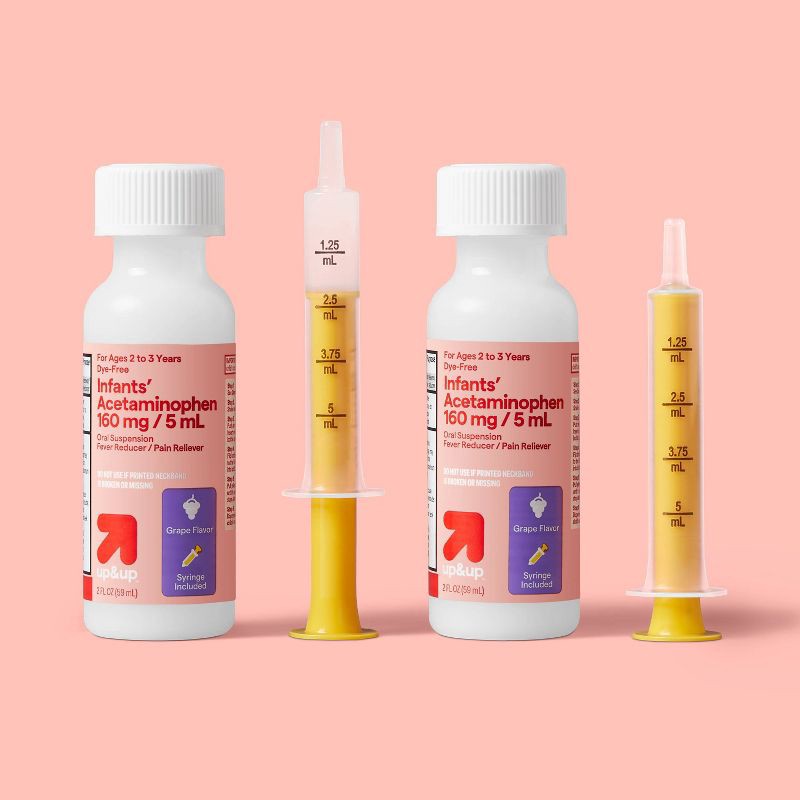 slide 2 of 6, Dye-Free Infants' Acetaminophen - 2pk/2 fl oz Each - up&up™, 2 ct; 2 fl oz