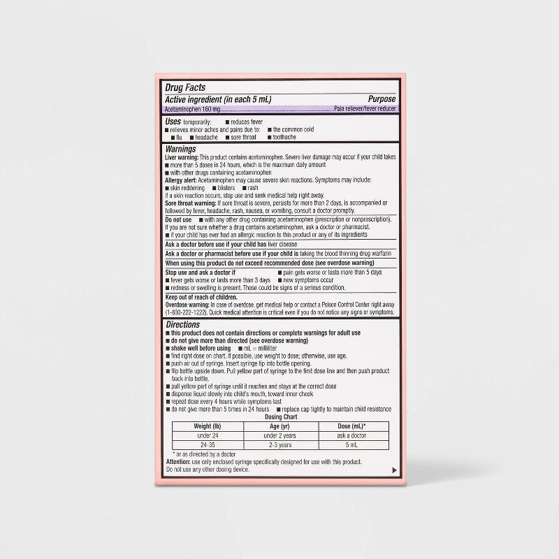 slide 3 of 6, Dye-Free Infants' Acetaminophen - 2pk/2 fl oz Each - up&up™, 2 ct; 2 fl oz