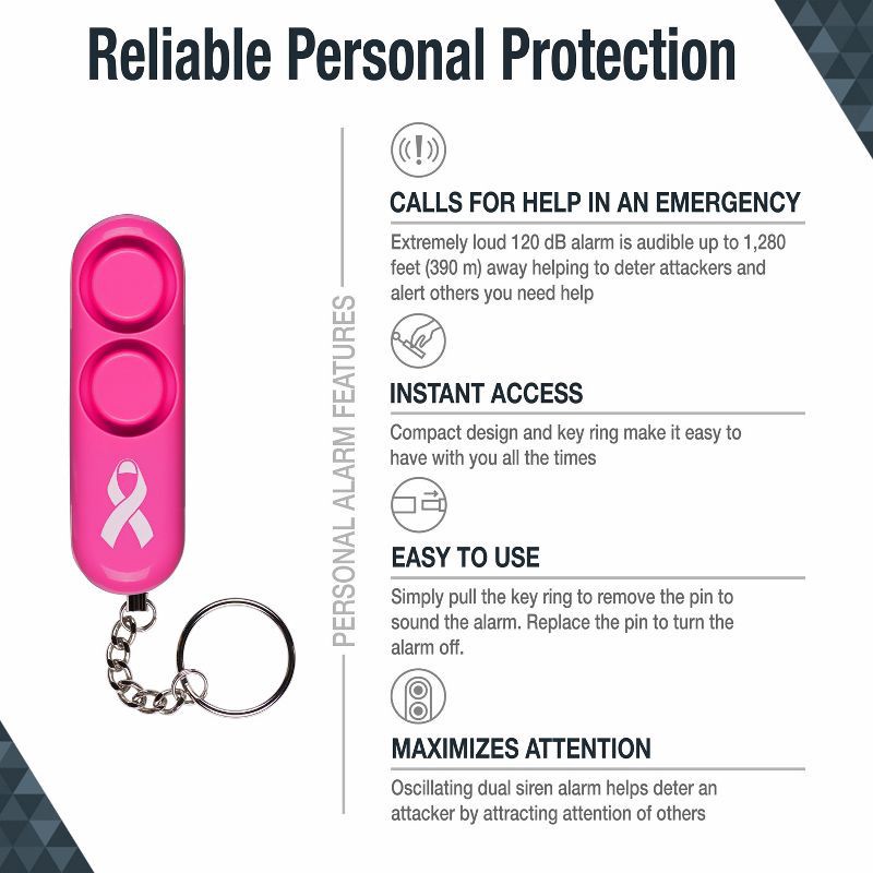 slide 2 of 8, Sabre Personal Alarm Pink, 1 ct