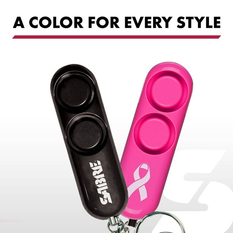 slide 5 of 9, Sabre Personal Alarm Pink: Safety Keychain for Ladies, Compact & Portable, Includes Batteries, 1 ct