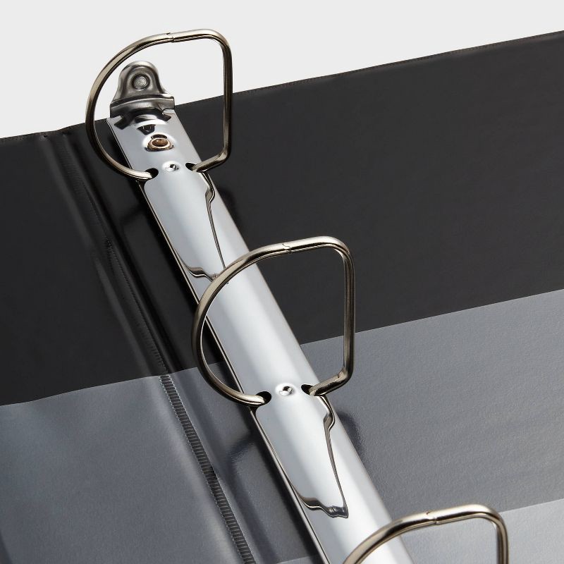 slide 3 of 3, 1.5" 3 Ring Binder Clear View Black - up&up™: D Rings, 375 Sheet Capacity, 4 Internal Pockets, Polypropylene, 375 sheets