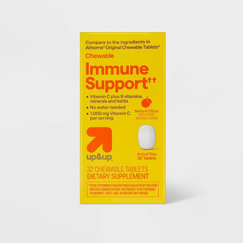 slide 1 of 4, Immune System Support Chewable Tablets - Citrus Flavor - 32ct - up&up™, 32 ct