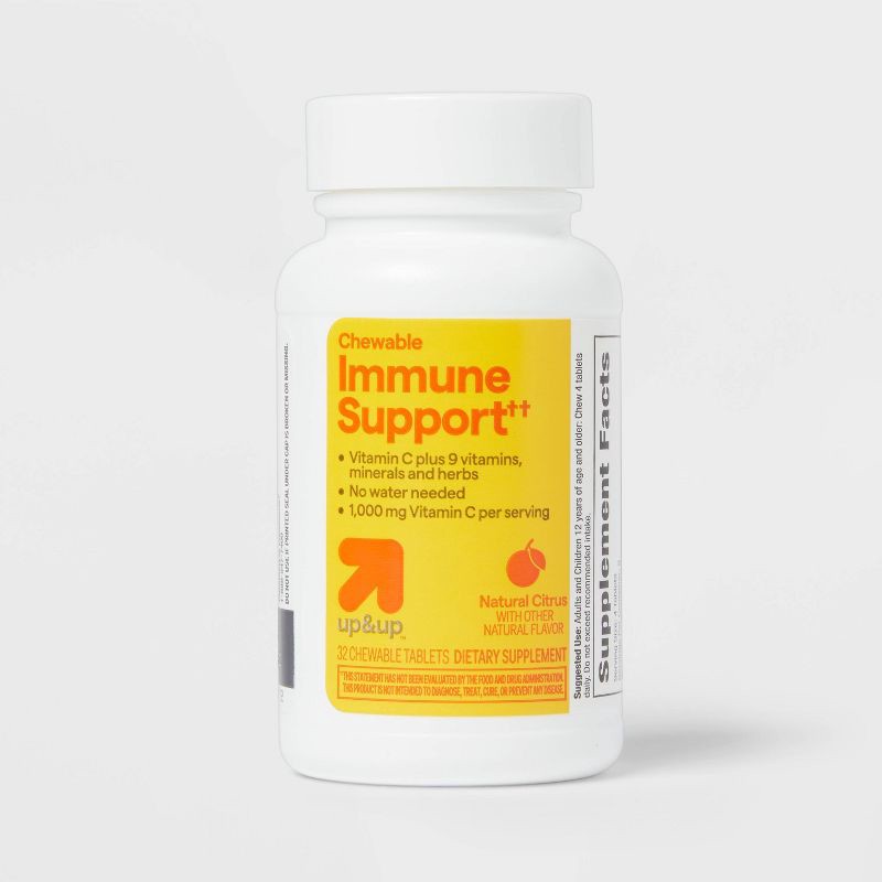 slide 4 of 4, Immune System Support Chewable Tablets - Citrus Flavor - 32ct - up&up™, 32 ct