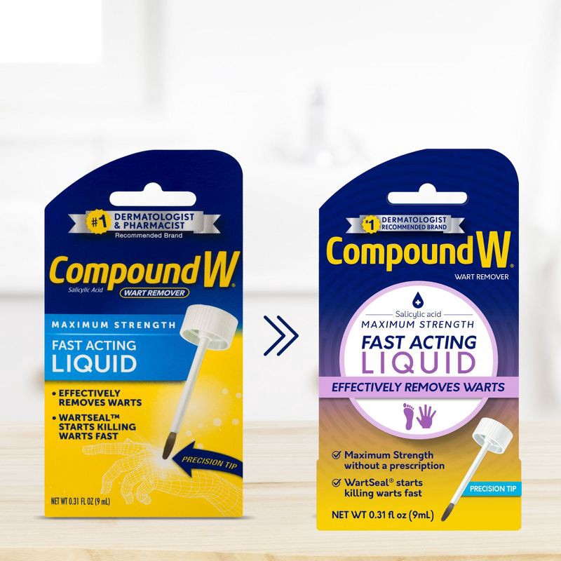 slide 2 of 7, Compound W Maximum Strength Fast Acting Liquid Wart Remover - 0.31 fl oz, 0.31 fl oz