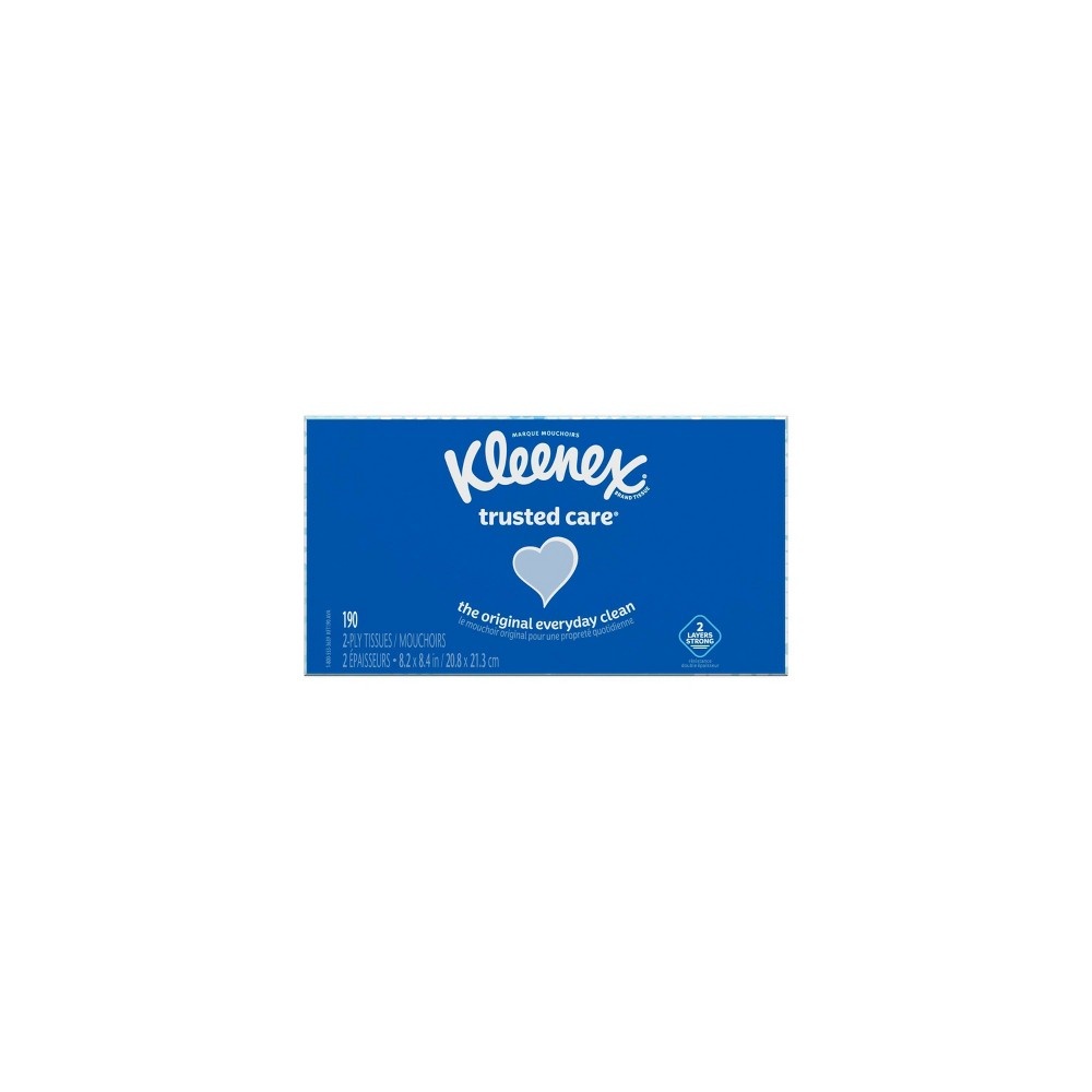 slide 10 of 10, Kleenex Trusted Care Facial Tissue, 4 ct, 190 ct