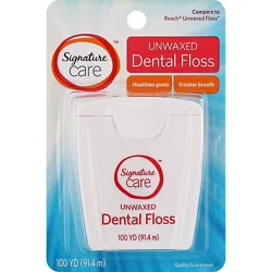 Signature Select/care Dental Floss Unwaxed 100 Yards - Each