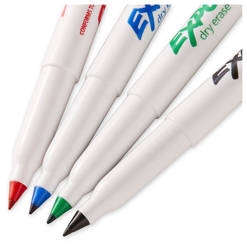 slide 6 of 7, Expo 4pk Dry Erase Markers Ultra Fine Tip Multicolored: Thin Whiteboard Markers, Low-Odor, Erasable, Art & Stationery, 4 ct