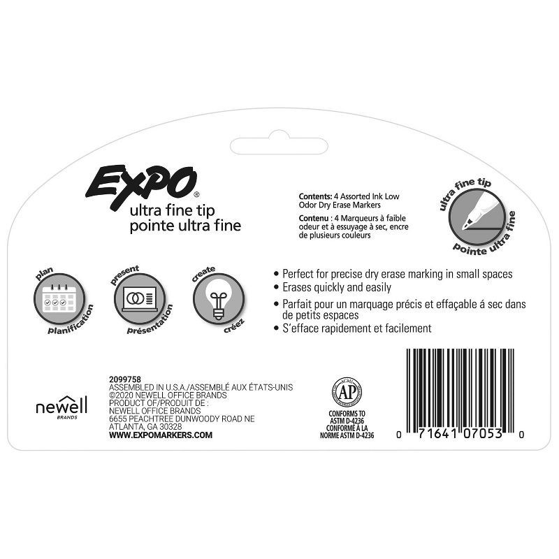 slide 7 of 7, Expo 4pk Dry Erase Markers Ultra Fine Tip Multicolored, 4 ct