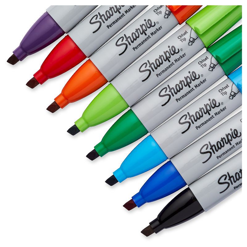 slide 3 of 7, Sharpie 8pk Permanent Markers Chisel Tip Multicolored, 8 ct