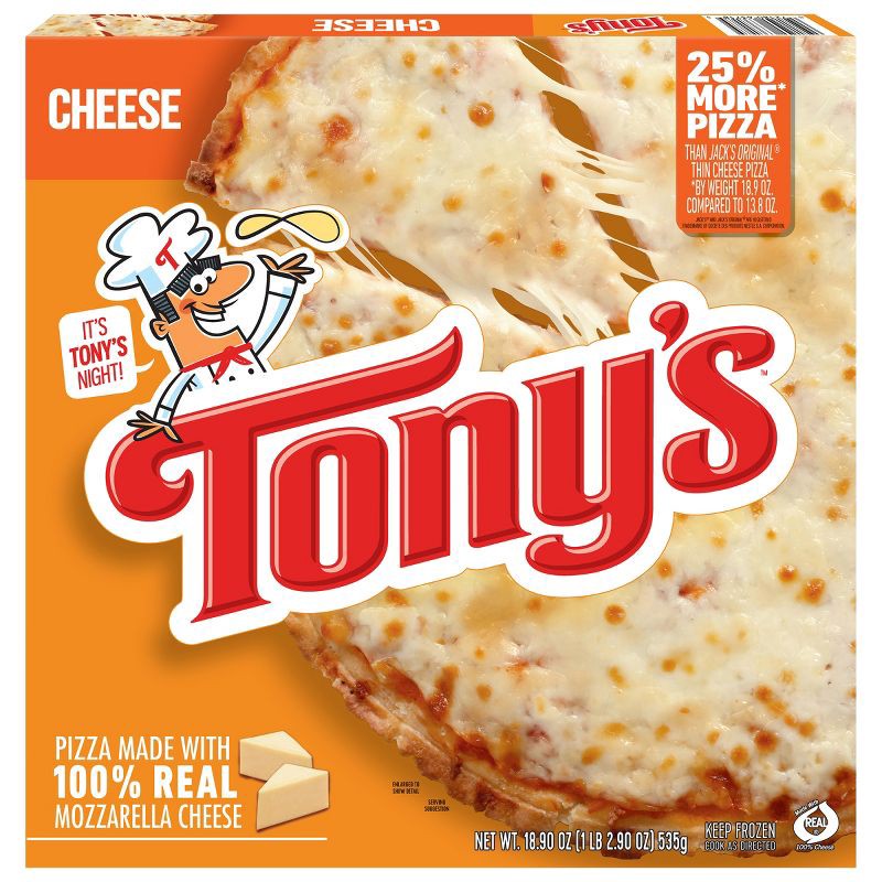 slide 1 of 6, Tony's Cheese Pizzeria Style Crust Frozen Pizza - 18.9oz, 18.9 oz