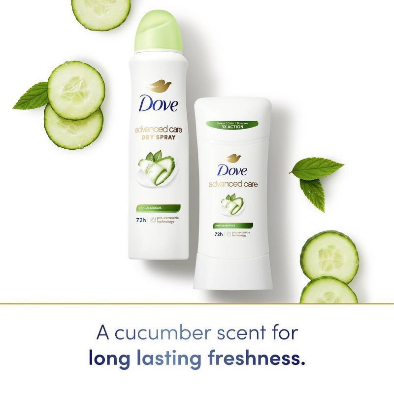 slide 5 of 10, Dove Beauty Advanced Care Cool Essentials 72-Hour Solid Antiperspirant & Deodorant Stick - 2.6oz, 2.6 oz