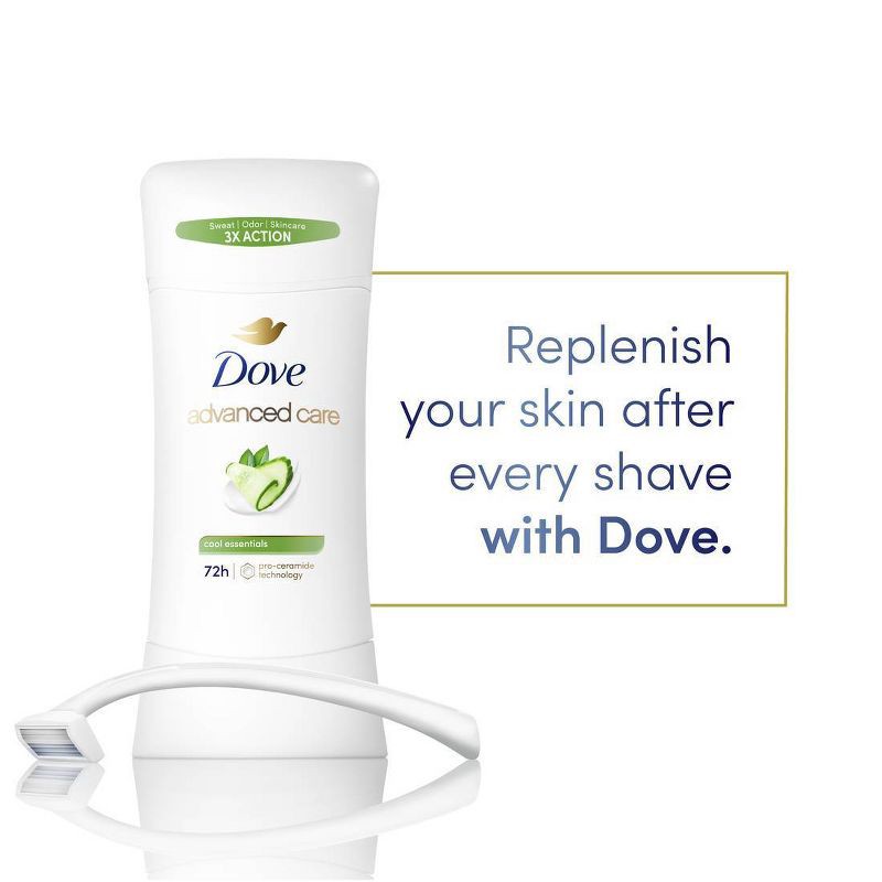 slide 6 of 10, Dove Beauty Advanced Care Cool Essentials 72-Hour Solid Antiperspirant & Deodorant Stick - 2.6oz, 2.6 oz