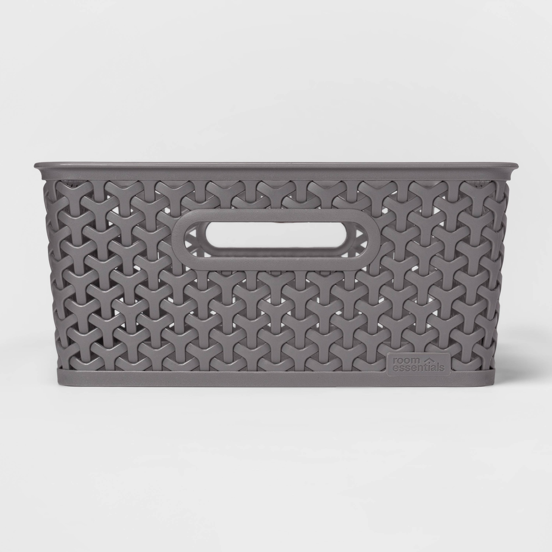 slide 1 of 3, Y-Weave Medium Decorative Storage Basket Gray - Room Essentials, 1 ct