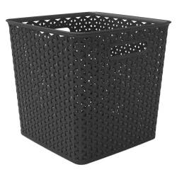 Y-Weave 11" Cube Decorative Storage Basket Black - Room Essentials