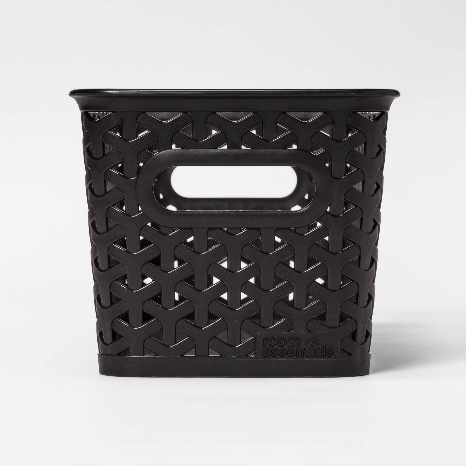 slide 1 of 3, Y-Weave Half Medium Decorative Storage Basket Black - Room Essentials, 1 ct