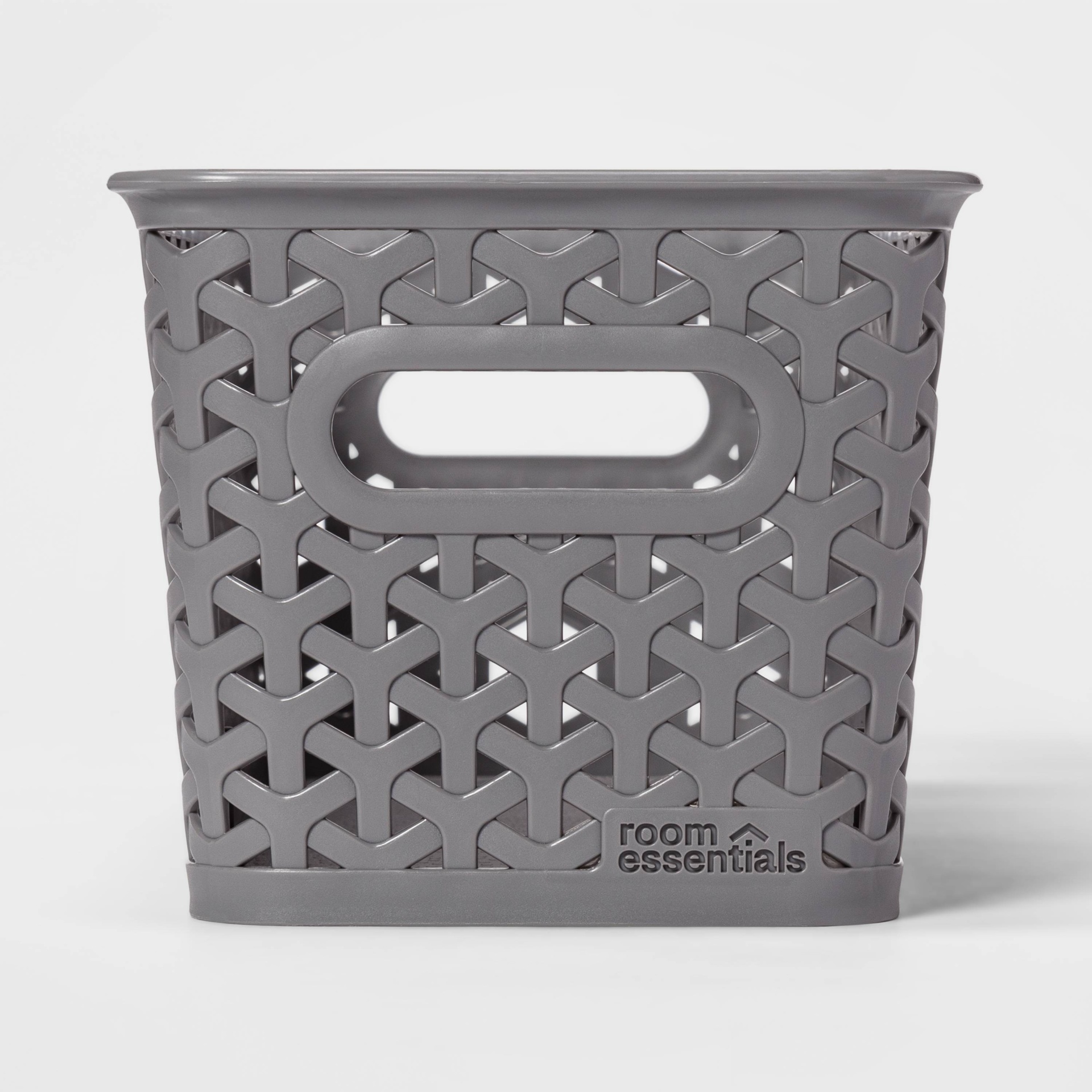 slide 1 of 3, Y-Weave Half Medium Decorative Storage Basket Gray - Room Essentials, 1 ct
