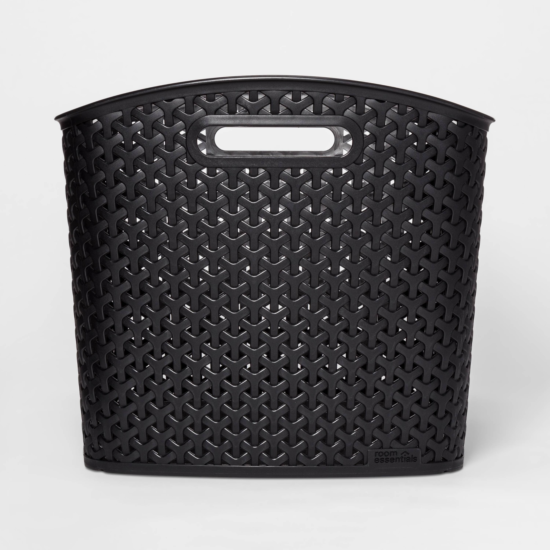 slide 1 of 3, Y-Weave XL Curved Decorative Storage Basket Black - Room Essentials, 1 ct