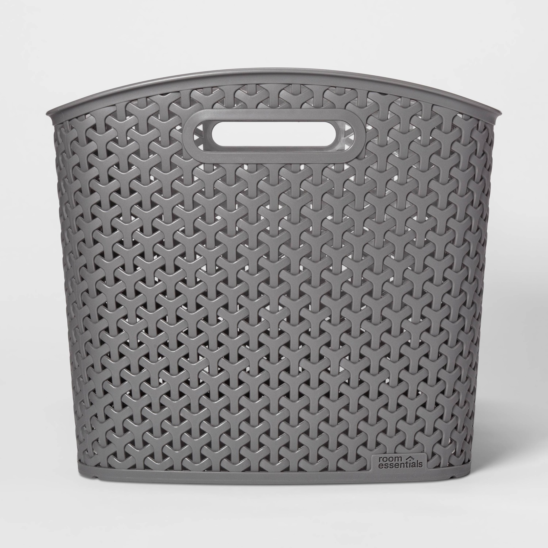 slide 1 of 3, Y-Weave XL Curved Decorative Storage Basket Gray - Room Essentials, 1 ct