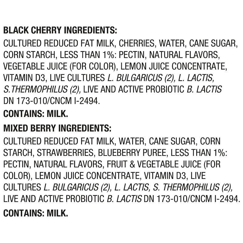 slide 9 of 12, Activia Probiotic Black Cherry & Mixed Berry Yogurt Variety Pack - 12ct/4oz Cups, 12 ct; 4 oz