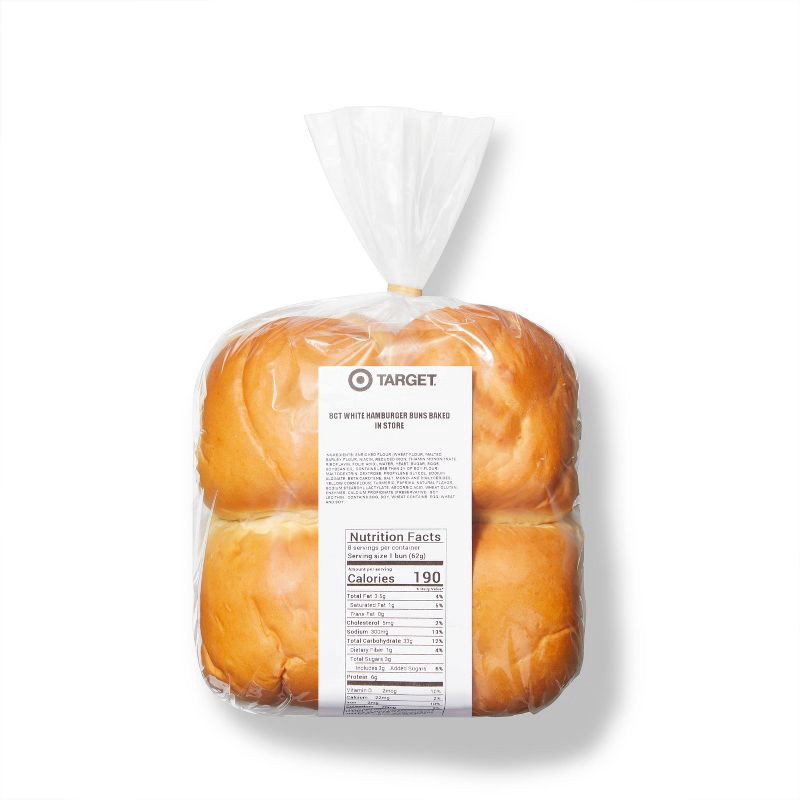 slide 3 of 3, White Hamburger Buns - 17oz/8ct - Favorite Day™, 17 oz, 8 ct