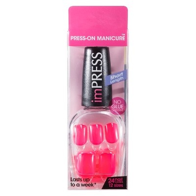 slide 1 of 5, imPRESS Ecstatic Cling Press-On Manicure, 24 ct