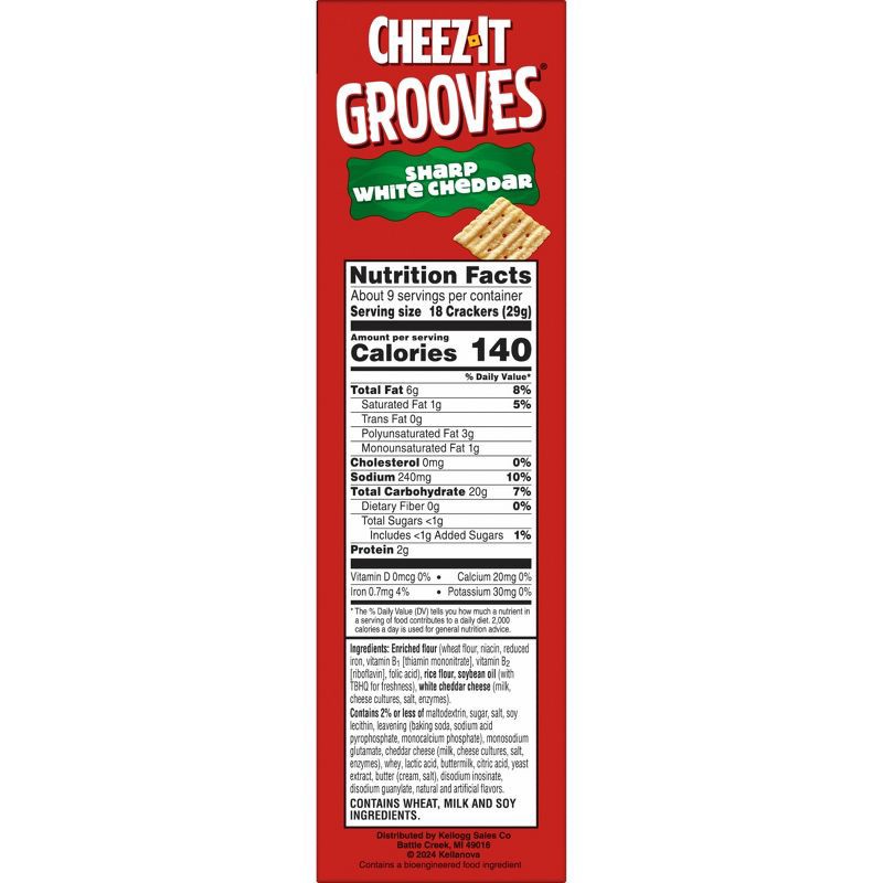 slide 2 of 9, Cheez-It Grooves Sharp White Cheddar Crackers - 9oz, 9 oz