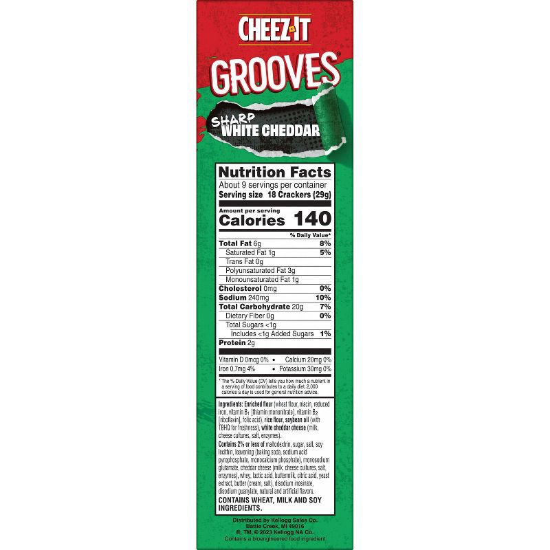 slide 7 of 8, Cheez-It Grooves Sharp White Cheddar Crackers - 9oz, 9 oz