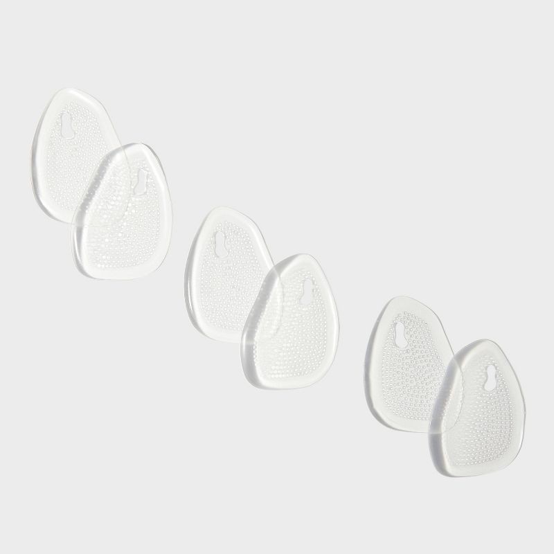 slide 2 of 5, Fab Feet Women's by Foot Petals Ball of Foot Gel Insoles Shoe Cushion Clear - 3 pairs: Urethane Material, 1 ct