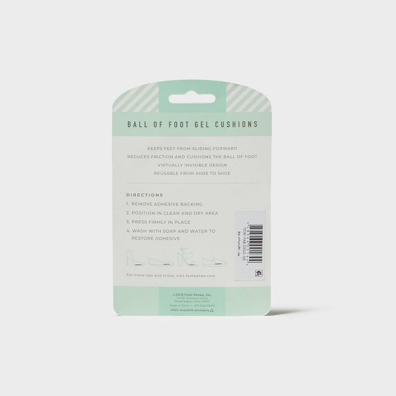 slide 5 of 5, Fab Feet Women's by Foot Petals Ball of Foot Gel Insoles Shoe Cushion Clear - 3 pairs: Urethane Material, 1 ct