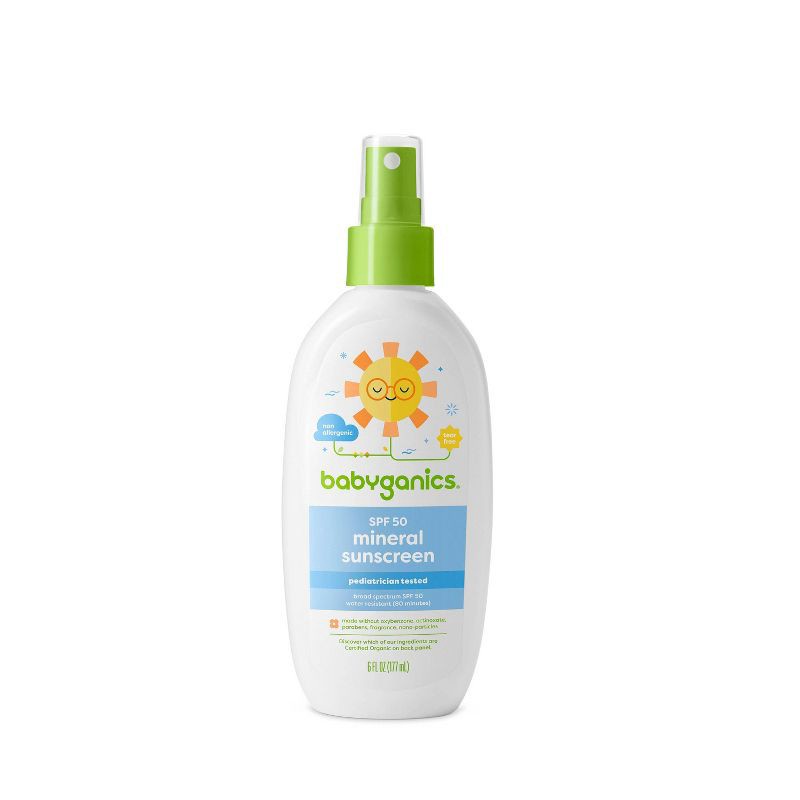 slide 1 of 4, Babyganics Mineral-Based Baby Sunscreen Spray SPF 50 - 6 fl oz, 0 x 6 fl oz