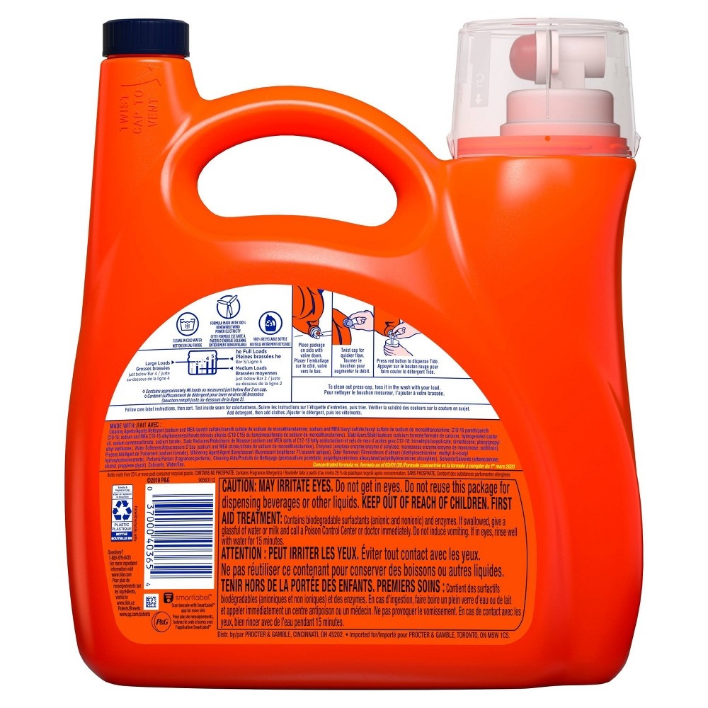 slide 2 of 8, Tide High Efficiency Liquid Laundry Detergent - Original - 138 fl oz, 1 ct