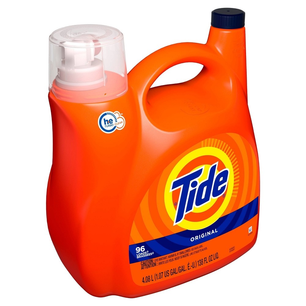 slide 3 of 8, Tide High Efficiency Liquid Laundry Detergent - Original - 138 fl oz, 1 ct