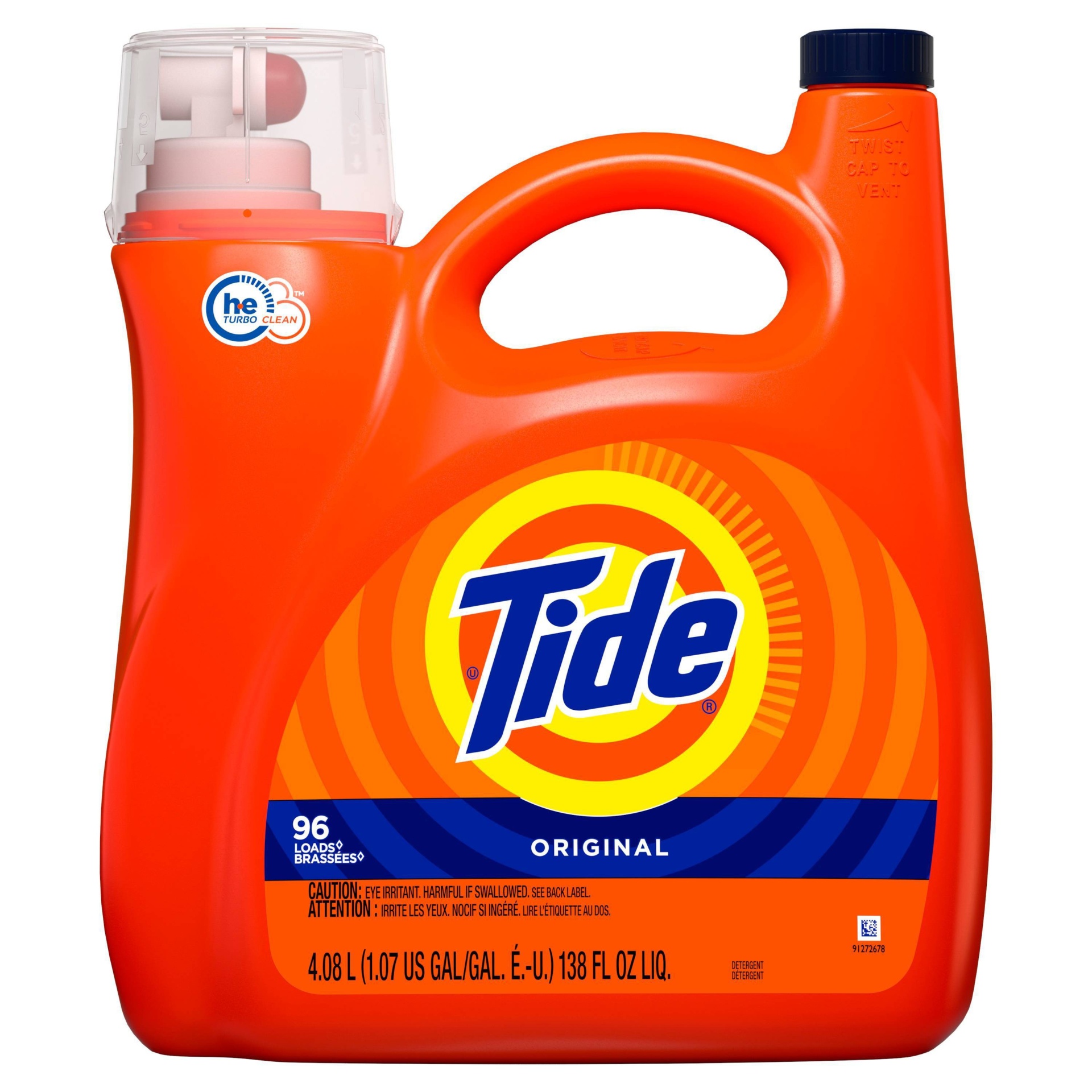 slide 1 of 8, Tide High Efficiency Liquid Laundry Detergent - Original - 138 fl oz, 1 ct