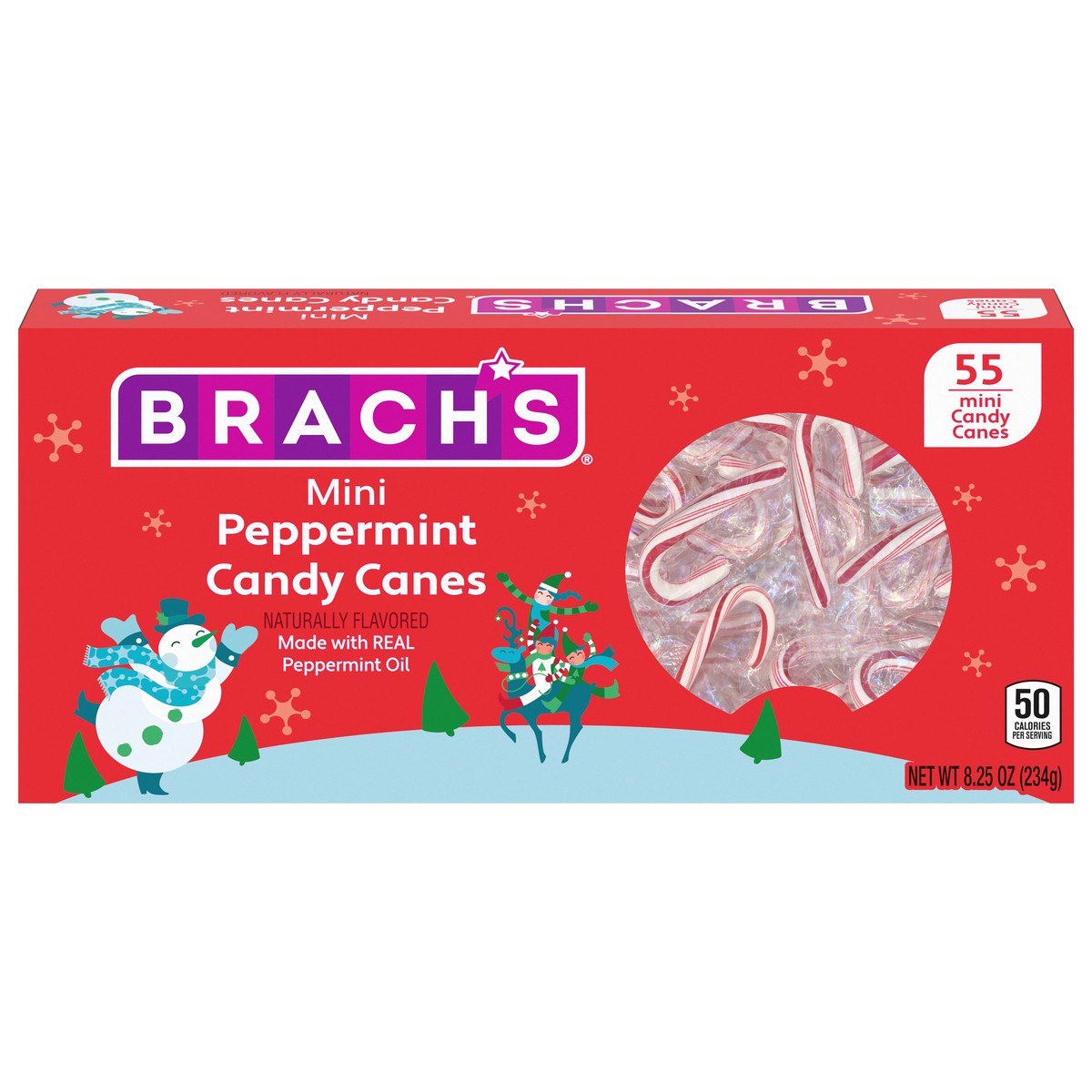 slide 1 of 9, Brach's Peppermint Candy Canes Mini 55 ea, 55 ct