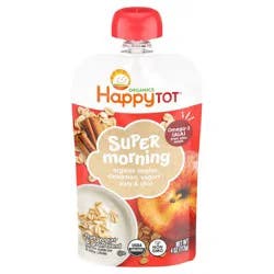 HappyTot Happy Tot Super Morning Organic Apples, Cinnamon, Yogurt, Oats & Chia Toddler Pouch - 4oz