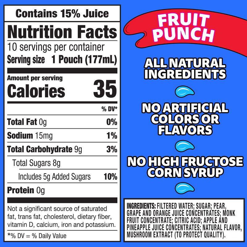 slide 8 of 15, Capri Sun Fruit Punch - 10pk/60 fl oz, 10 ct, 60 fl oz